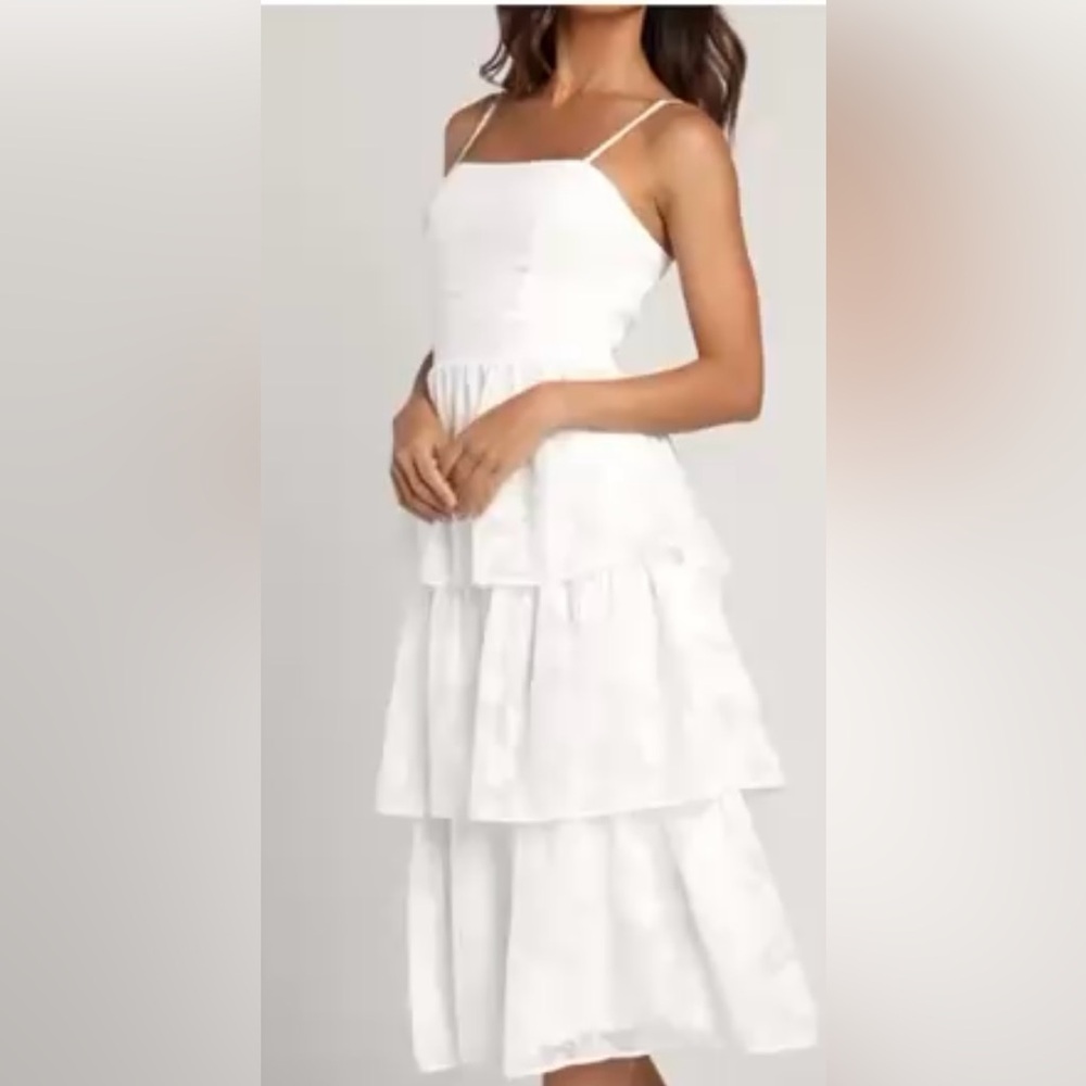 Lulu's White Tiered Mini Dress